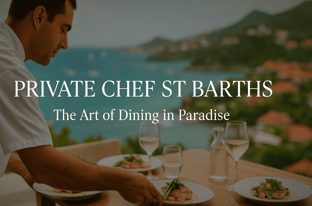 Private chef preparing gourmet dishes in a luxury St Barths villa – MangoMango Concierge