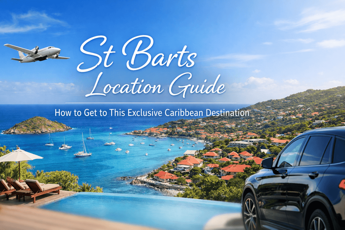 Aerial view of St Barts showing the island’s coastline for a travel guide on how to reach this exclusive Caribbean destination