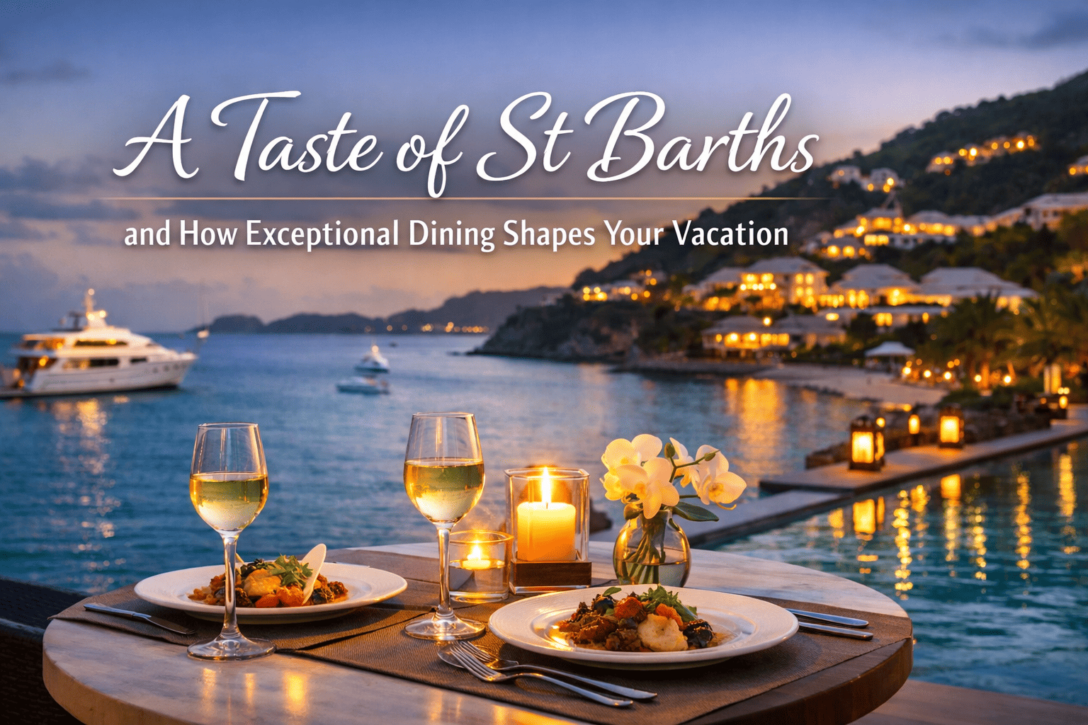 A private chef preparing a luxury dining experience in a St Barths villa overlooking the ocean